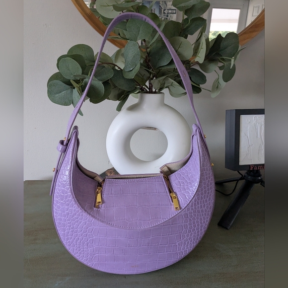 JW PEI Handbags - JW Pei Lavender Croc-Embossed Shoulder Bag